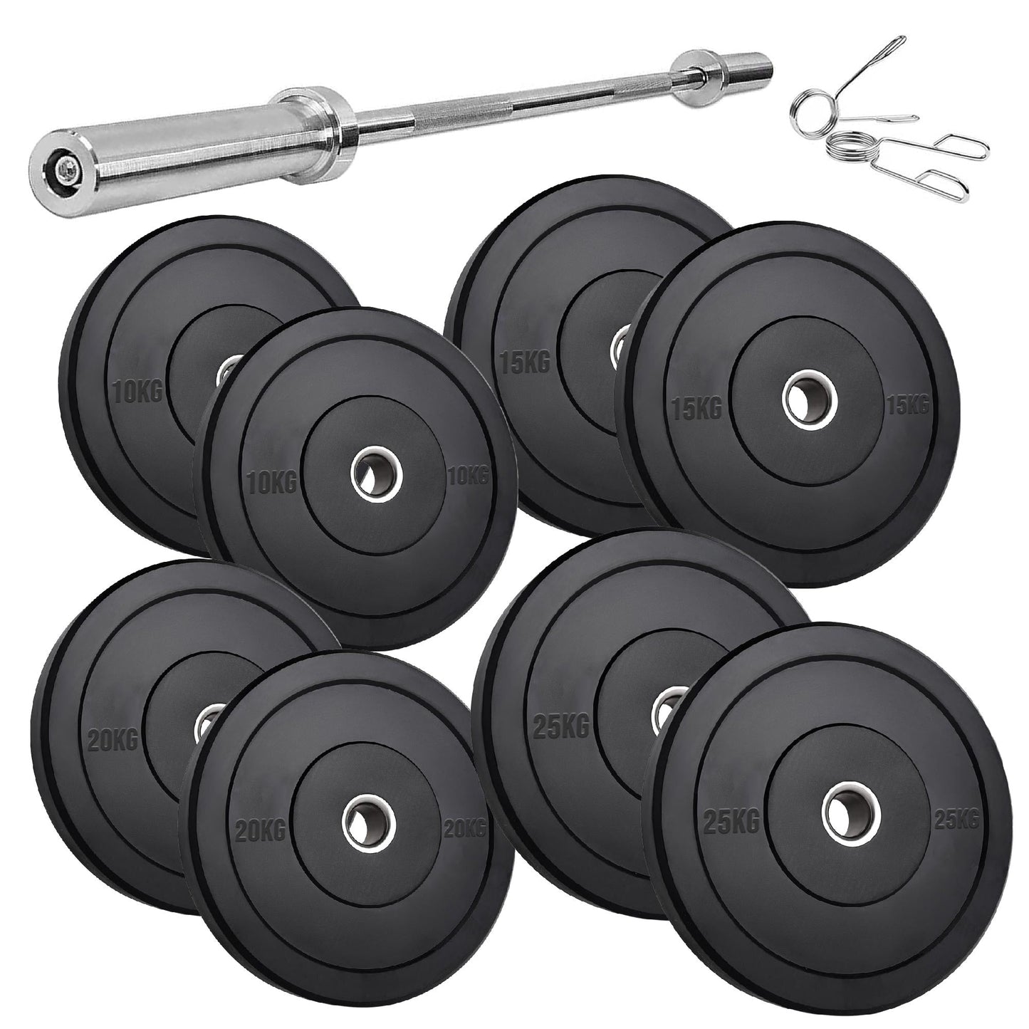 Heavy-Duty Olympic Rubber Bumper Plates, High-Density Construction for Squats, Deadlifts, Olympic Lifts