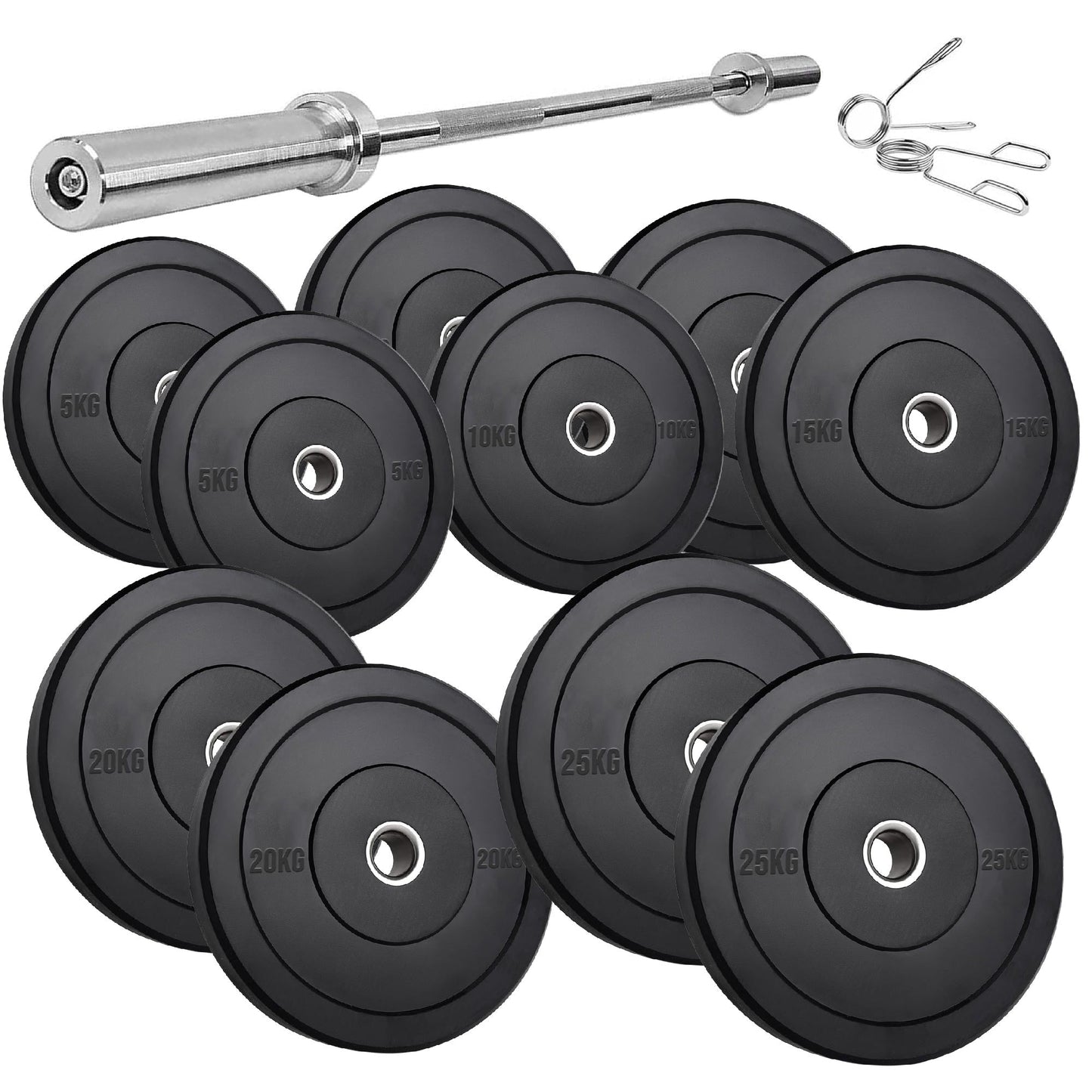 Heavy-Duty Olympic Rubber Bumper Plates, High-Density Construction for Squats, Deadlifts, Olympic Lifts
