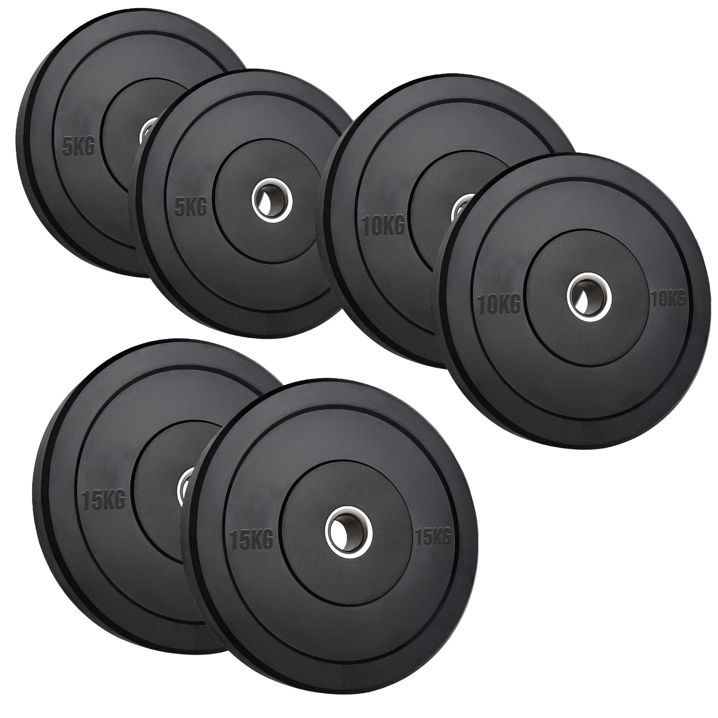 Heavy-Duty Olympic Rubber Bumper Plates, High-Density Construction for Squats, Deadlifts, Olympic Lifts