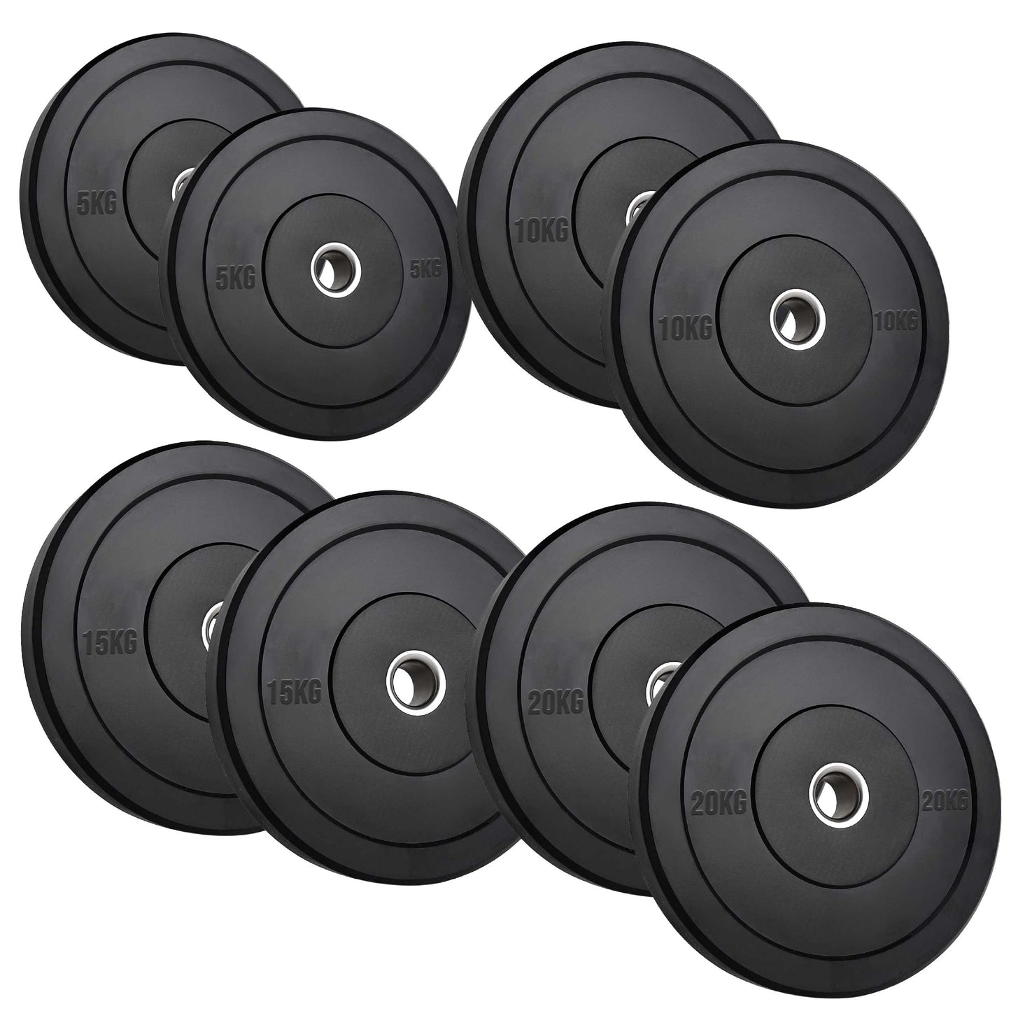 Heavy-Duty Olympic Rubber Bumper Plates, High-Density Construction for Squats, Deadlifts, Olympic Lifts