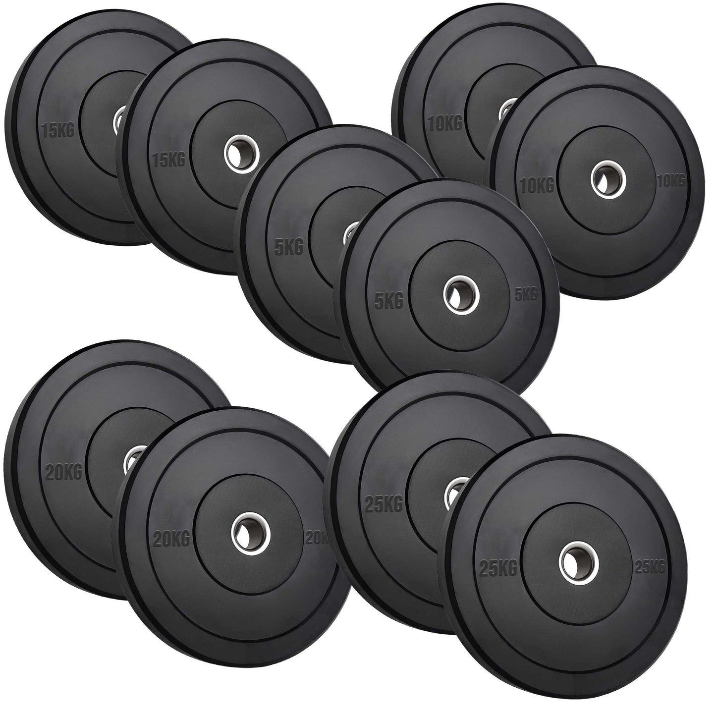 Heavy-Duty Olympic Rubber Bumper Plates, High-Density Construction for Squats, Deadlifts, Olympic Lifts