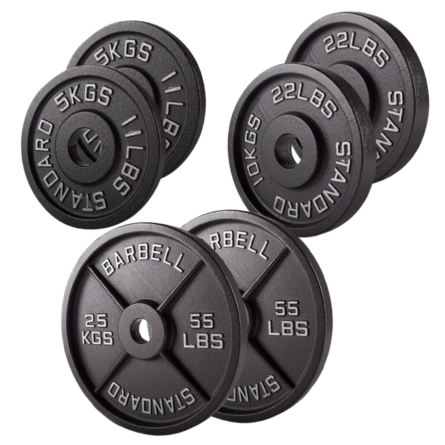 Cast Iron Weight Plates – Strength Training Discs for Home & Gym – Multiple Sizes – Fits Barbells & Dumbbells – Professional Grade