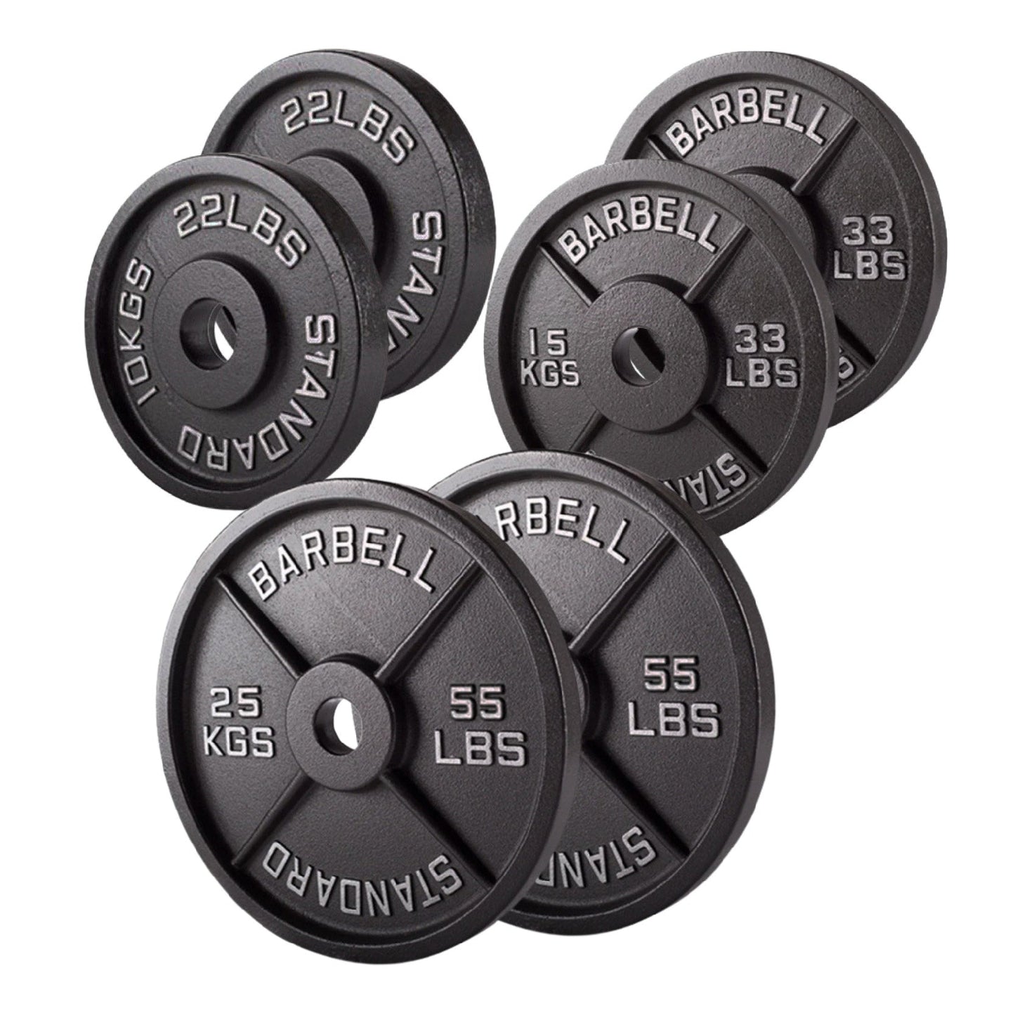 Cast Iron Weight Plates – Strength Training Discs for Home & Gym – Multiple Sizes – Fits Barbells & Dumbbells – Professional Grade