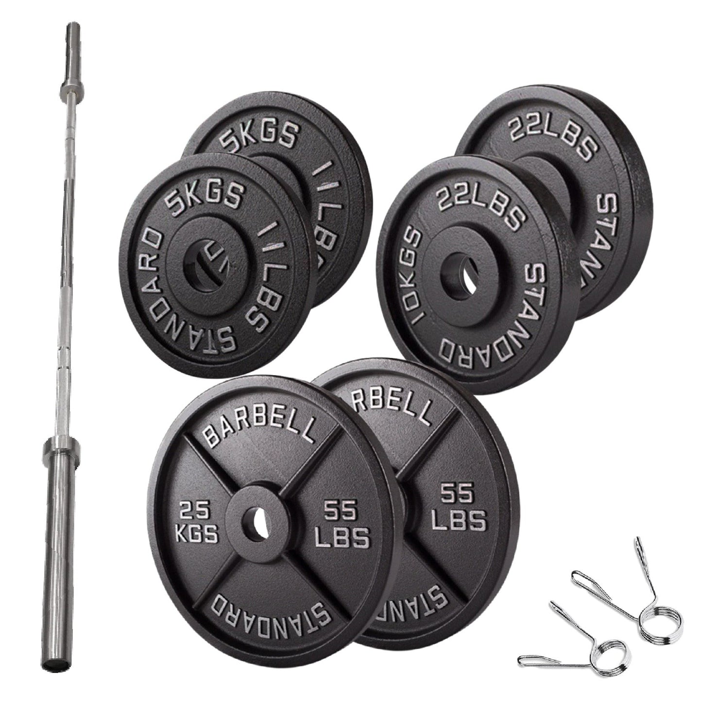 Cast Iron Weight Plates – Strength Training Discs for Home & Gym – Multiple Sizes – Fits Barbells & Dumbbells – Professional Grade
