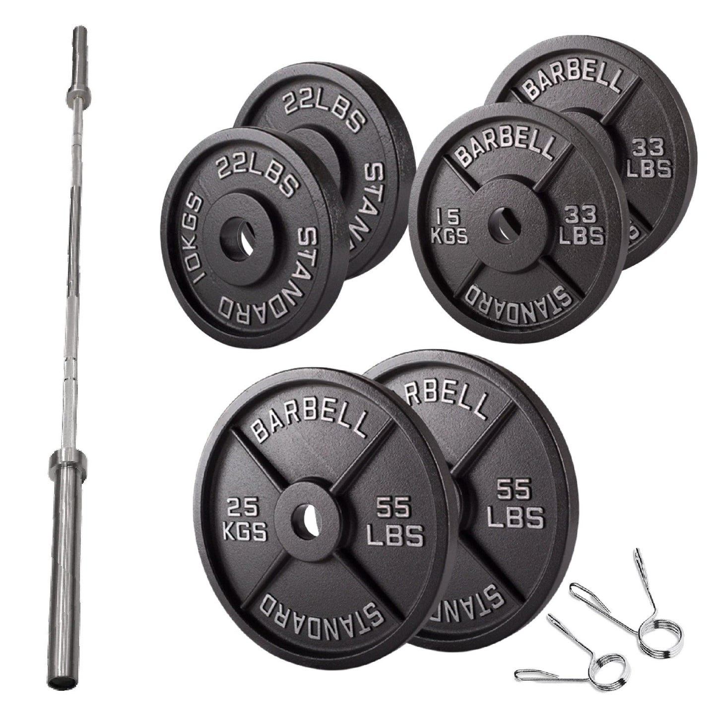 Cast Iron Weight Plates – Strength Training Discs for Home & Gym – Multiple Sizes – Fits Barbells & Dumbbells – Professional Grade