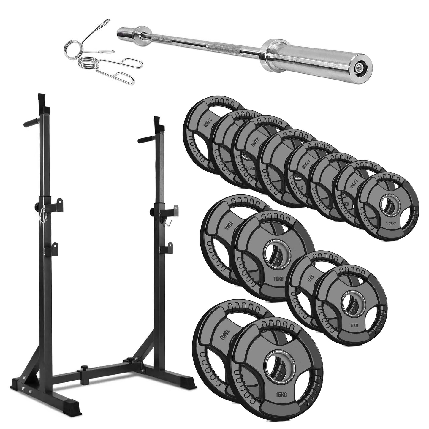 Half Squat Rack – Adjustable Barbell Stand with Dip Station & Spotters – 200kg Steel Frame for Home Gym Strength Training