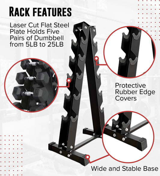Heavy-Duty Dumbbell Storage Rack – Premium Gym Equipment For Home Fitness – 3, 4, 5, & 6-Tier Design Options – Professional Weight Storage Solution – Space-Saving Organization System For Dumbbells