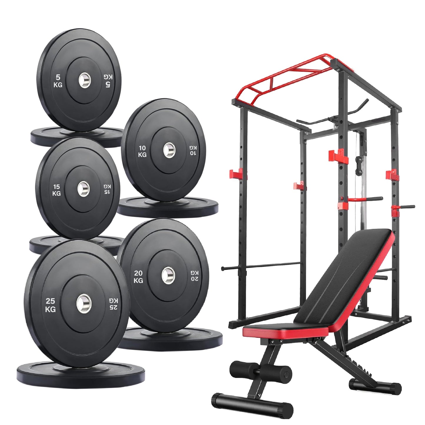 Professional Power Multi Cage with Pulley System – Adjustable Strength Rack with Pull-Up Bar & Spotters – Commercial-Grade Home Gym Station
