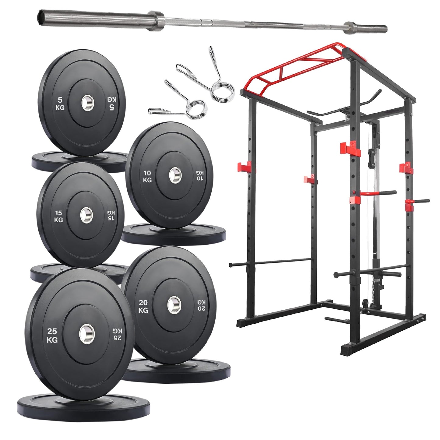 Professional Power Multi Cage with Pulley System – Adjustable Strength Rack with Pull-Up Bar & Spotters – Commercial-Grade Home Gym Station