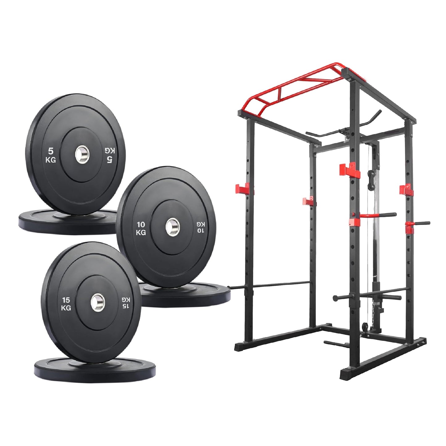 Professional Power Multi Cage with Pulley System – Adjustable Strength Rack with Pull-Up Bar & Spotters – Commercial-Grade Home Gym Station