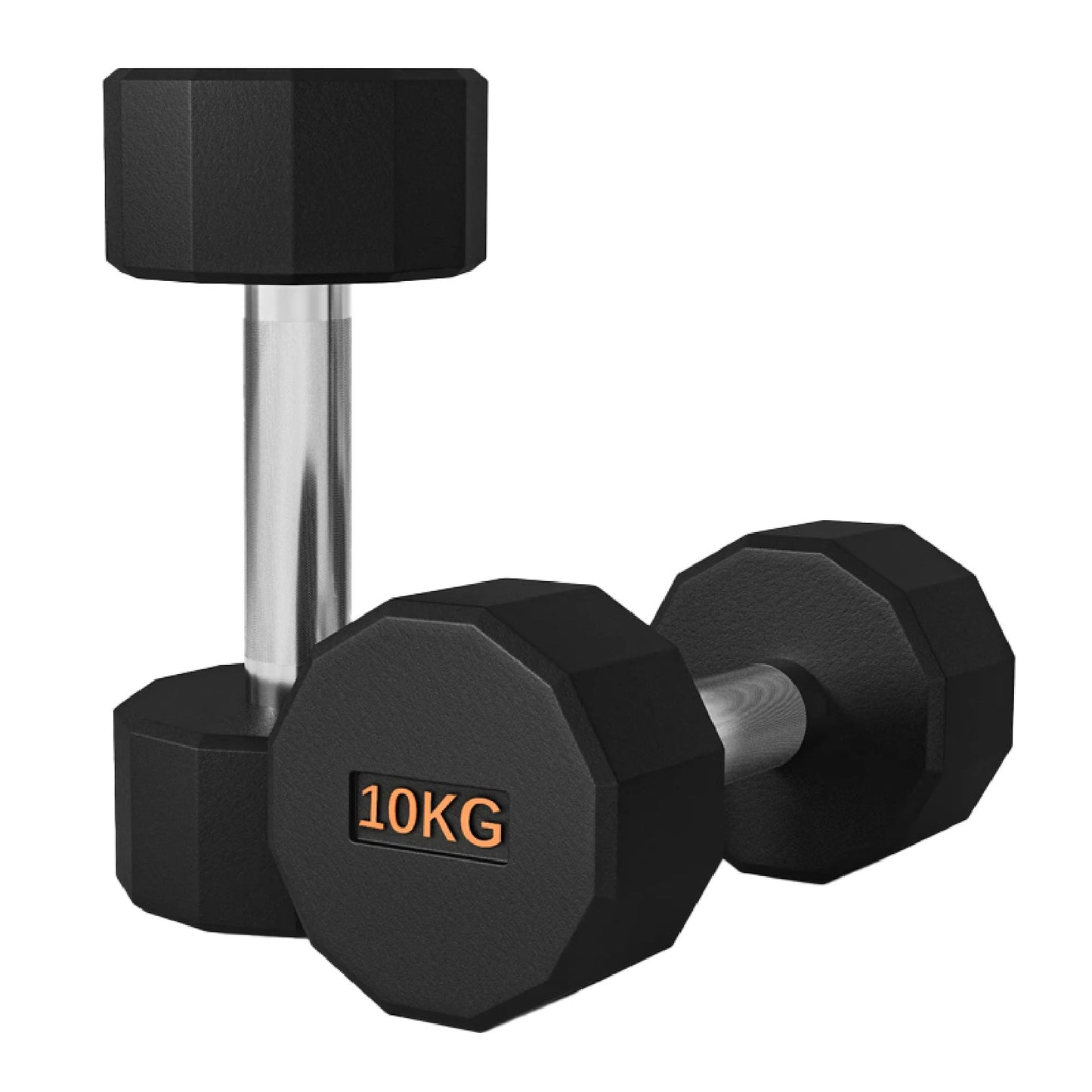 Premium Rubber-Coated Hex Dumbbells – Anti-Roll Design with Knurled Grip, Commercial-Grade Weights