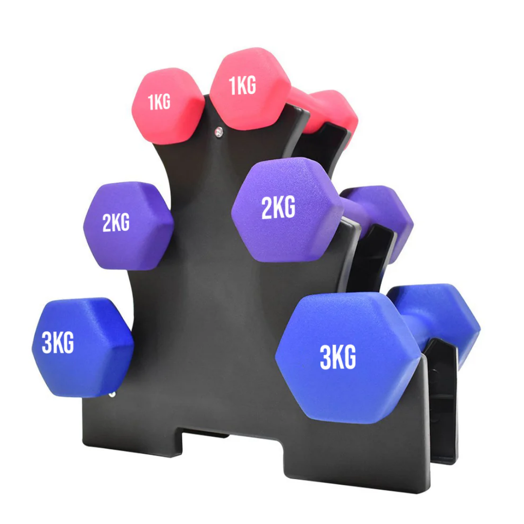 Neoprene Dumbbell Tree Rack – 3-Tier or 5-Tier Steel Stand for Home Gym – Space-Saving Holder for Neoprene & Vinyl Weights