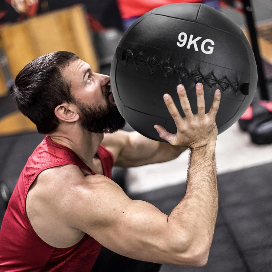 Premium Wall Balls (3kg–12kg) – Double-Stitched Medicine Balls with Textured Grip – Durable PVC for CrossFit, HIIT & Core Training