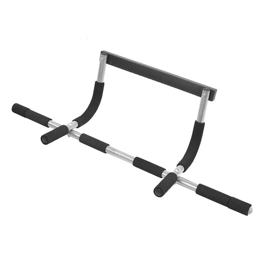 Gymnastic pull-up bar with black padding on a white background