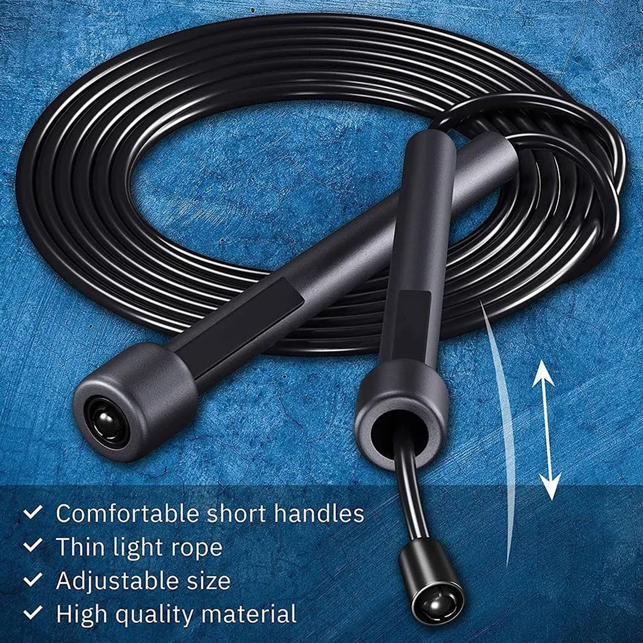 PVC Adjustable Skipping Rope – Tangle-Free Speed Jump Rope with Non-Slip Handles | Ideal for Cardio, Boxing, MMA, HIIT, and Home Fitness Workouts for Men, Women & Kids