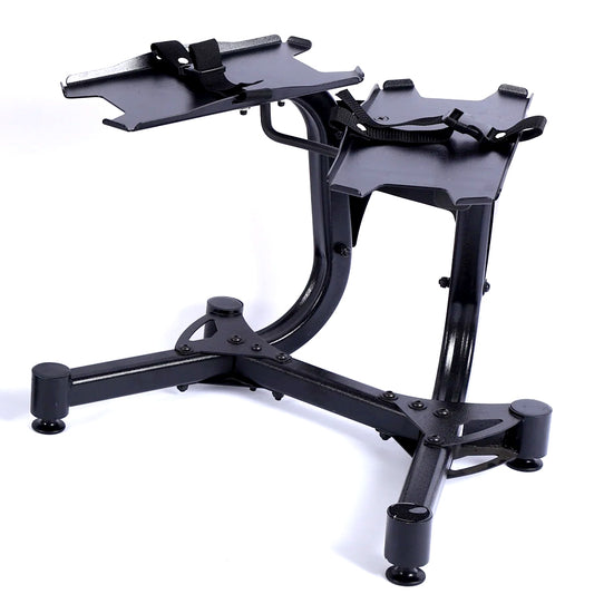 Adjustable Dumbbell Stand with Safety Strap – Compact Rack for 24kg & 40kg Dumbbells – Space-Saving, Sturdy Home Gym Storage