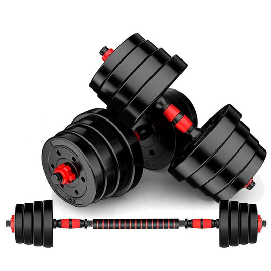 2-in-1 Adjustable Dumbbells & Barbell Set – 20kg/25kg/30kg | Strength Training Weight Kit with Connecting Rod & Anti-Slip Grip | Home Gym Equipment for Men & Women
