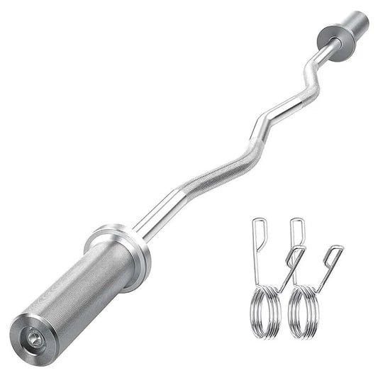 Olympic EZ Curl Bar 47" – Heavy-Duty Strength Training Barbell for Home & Commercial Gyms – Premium Fitness Equipment