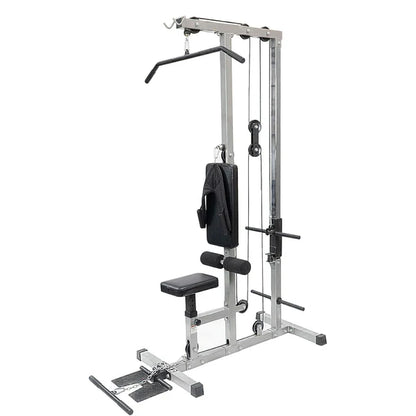 LAT Pulldown Machine with Dual Pulley – Adjustable Seat, Full Back & Arm Workout – Space-Saving Home Gym Station