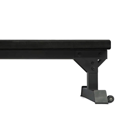 Commercial Flat Weight Bench – 300kg Capacity Solid Steel Fitness Bench | Heavy-Duty Padded Upper Body Training Bench with Rear Wheels for Home & Gym Press Workouts