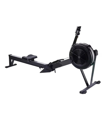 Rowing Machine for Home Use – 10-Level Adjustable Air Resistance Rower with Ergonomic Seat, Aluminum Slide Rail & LCD Display for Cardio & Full-B