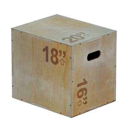 3-in-1 Wooden Plyo Box – Versatile Heights for Box Jumps, Step-Ups & Core Workouts – Non-Slip, High-Capacity Design