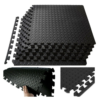 Interlocking Puzzle Exercise Mat – 10mm EVA Foam Tiles, Shock-Absorbing & Non-Slip – Waterproof Home Gym Floor Protection