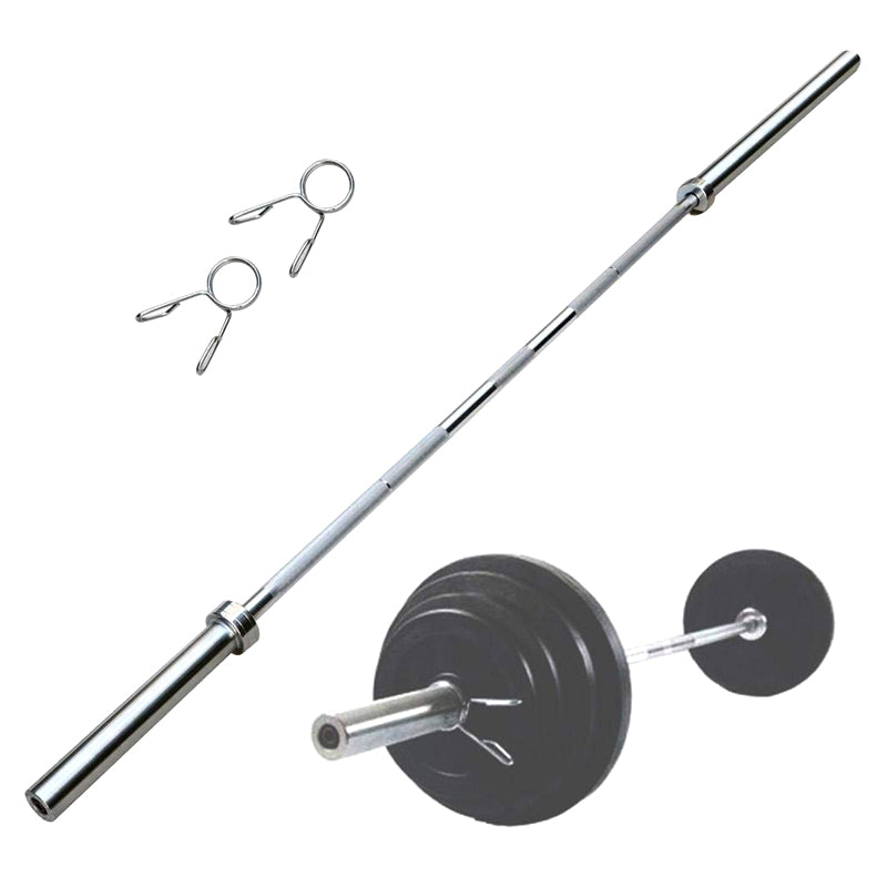 Premium Olympic 2-Inch Barbell – 4ft to 7ft Steel Bar with Standard Sleeves, Spring Collars & Durable Construction