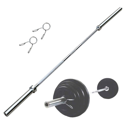 Premium Olympic 2-Inch Barbell – 4ft to 7ft Steel Bar with Standard Sleeves, Spring Collars & Durable Construction