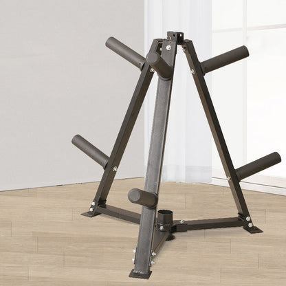 Vertical Weight & Dumbbell Rack – 300kg Capacity with 6 Clamps – Space-Saving Steel Organizer for 5cm Olympic Plates