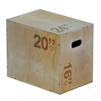 3-in-1 Wooden Plyo Box – Versatile Heights for Box Jumps, Step-Ups & Core Workouts – Non-Slip, High-Capacity Design