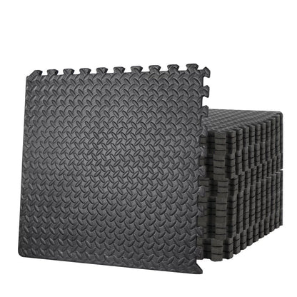 Interlocking Puzzle Exercise Mat – 10mm EVA Foam Tiles, Shock-Absorbing & Non-Slip – Waterproof Home Gym Floor Protection