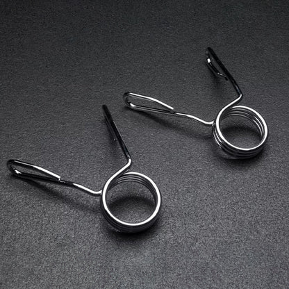 Olympic 2" Spring Collars – Chrome Barbell Clips for 50mm Sleeves, Secure Hold for Strength Training