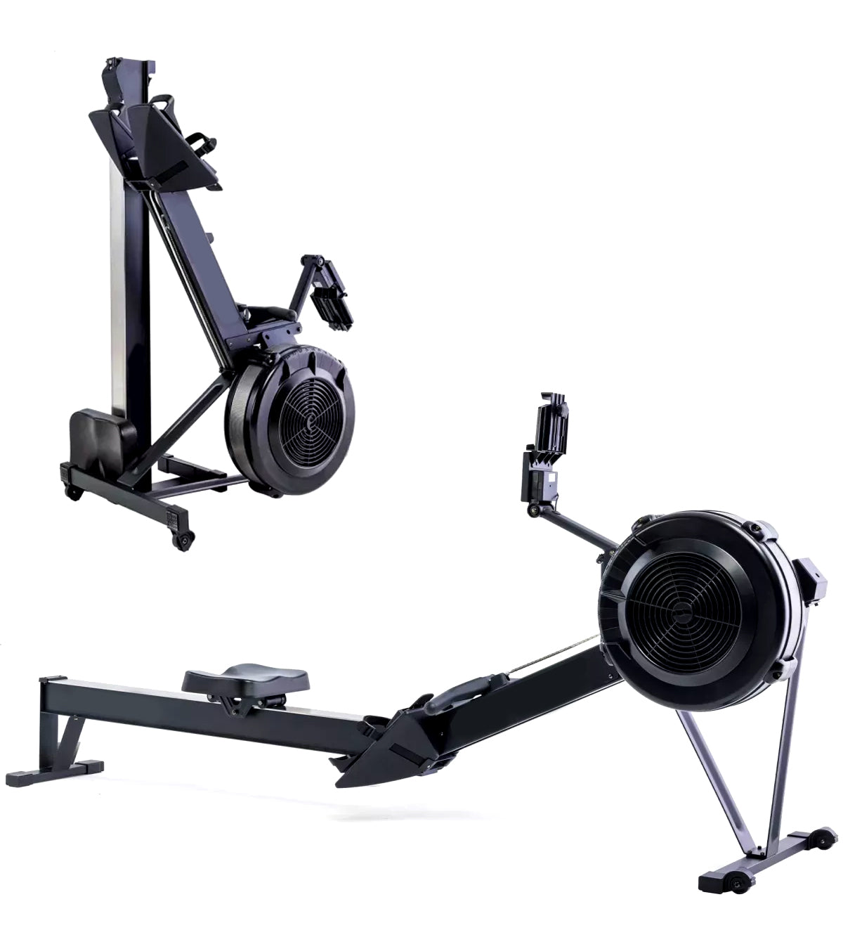 Rowing Machine for Home Use – 10-Level Adjustable Air Resistance Rower with Ergonomic Seat, Aluminum Slide Rail & LCD Display for Cardio & Full-B