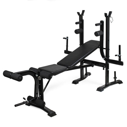 All‑in‑One Adjustable Multi Bench with Barbell Rack, Preacher Curl, Leg Developer & Butterfly Arms – Incline/Flat/Decline Strength Training Bench for Home Gym