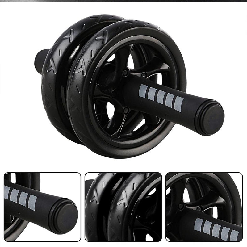Double-Wheel Ab Roller with Rebound Design – Silent Non-Slip Wheels, Adjustable Band & Knee Pad – Core Trainer for Home Workouts