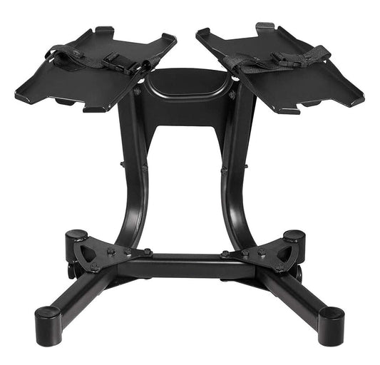 Adjustable Dumbbell Stand with Safety Strap – Space-Saving, Sturdy Home Gym Storage
