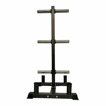 3-Tier Olympic Weight Plate Tree & Barbell Rack – Heavy-Duty Steel, 200kg Capacity – Compact, Scratch-Resistant Home Gym Stand