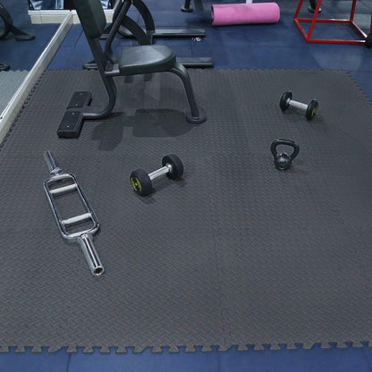Interlocking Puzzle Exercise Mat – 10mm EVA Foam Tiles, Shock-Absorbing & Non-Slip – Waterproof Home Gym Floor Protection
