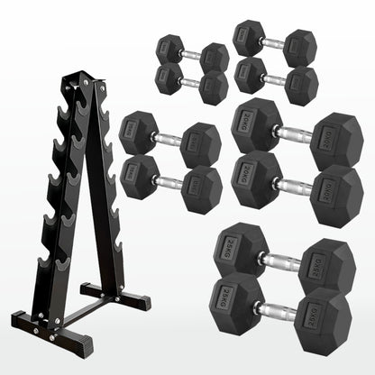 Premium Hex Dumbbells – Rubber Coated Free Weights with Anti-Roll Design, Professional-Grade for Strength Training in Home Gym Setups