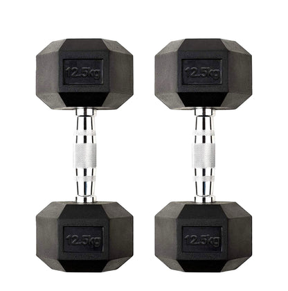Premium Hex Dumbbells – Rubber Coated Free Weights with Anti-Roll Design, Professional-Grade for Strength Training in Home Gym Setups