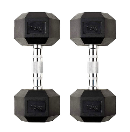 Premium Hex Dumbbells – Rubber Coated Free Weights with Anti-Roll Design, Professional-Grade for Strength Training in Home Gym Setups