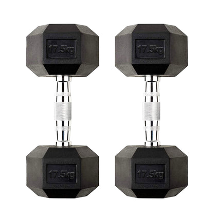 Premium Hex Dumbbells – Rubber Coated Free Weights with Anti-Roll Design, Professional-Grade for Strength Training in Home Gym Setups