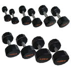Round Hex Dumbbells Pair with Racks