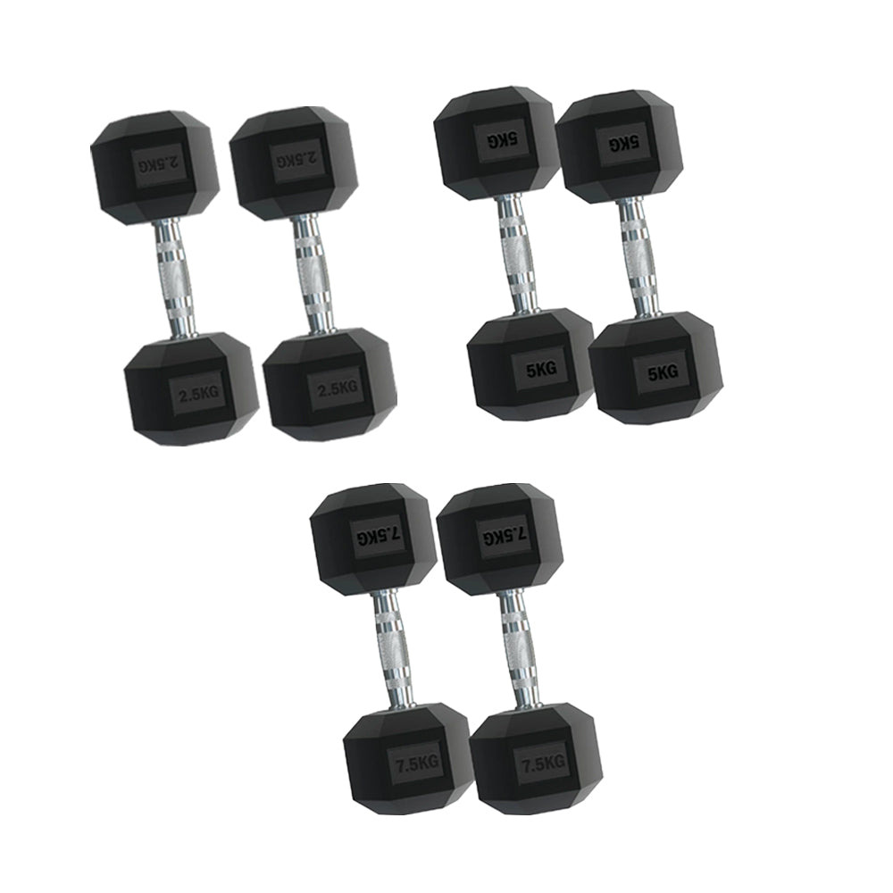 Rubber-Coated Hex Dumbbell Weights 2.5KG–15KG with Optional 3-Tier Rack, Heavy Duty Dumbbell Stand for Strength Training & Home Gym Dumbbell Storage