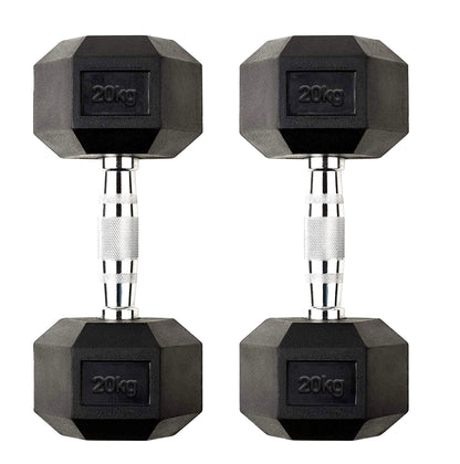 Premium Hex Dumbbells – Rubber Coated Free Weights with Anti-Roll Design, Professional-Grade for Strength Training in Home Gym Setups