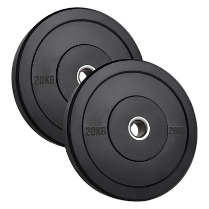 Heavy-Duty Olympic Rubber Bumper Plates, High-Density Construction for Squats, Deadlifts, Olympic Lifts