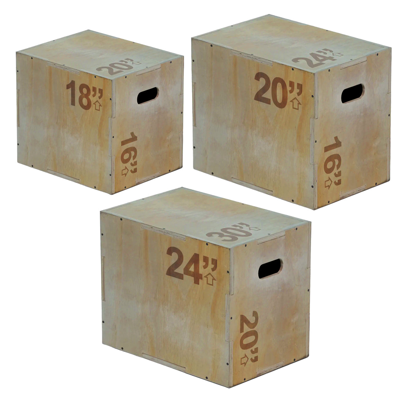 3-in-1 Wooden Plyo Box – Versatile Heights for Box Jumps, Step-Ups & Core Workouts – Non-Slip, High-Capacity Design