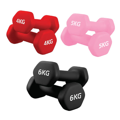 Anti-Roll Neoprene Dumbbells – Non-Slip Grip