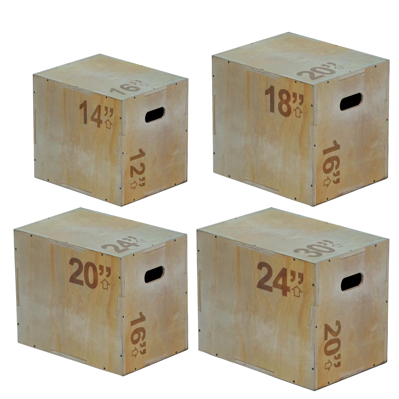 3-in-1 Wooden Plyo Box – Versatile Heights for Box Jumps, Step-Ups & Core Workouts – Non-Slip, High-Capacity Design